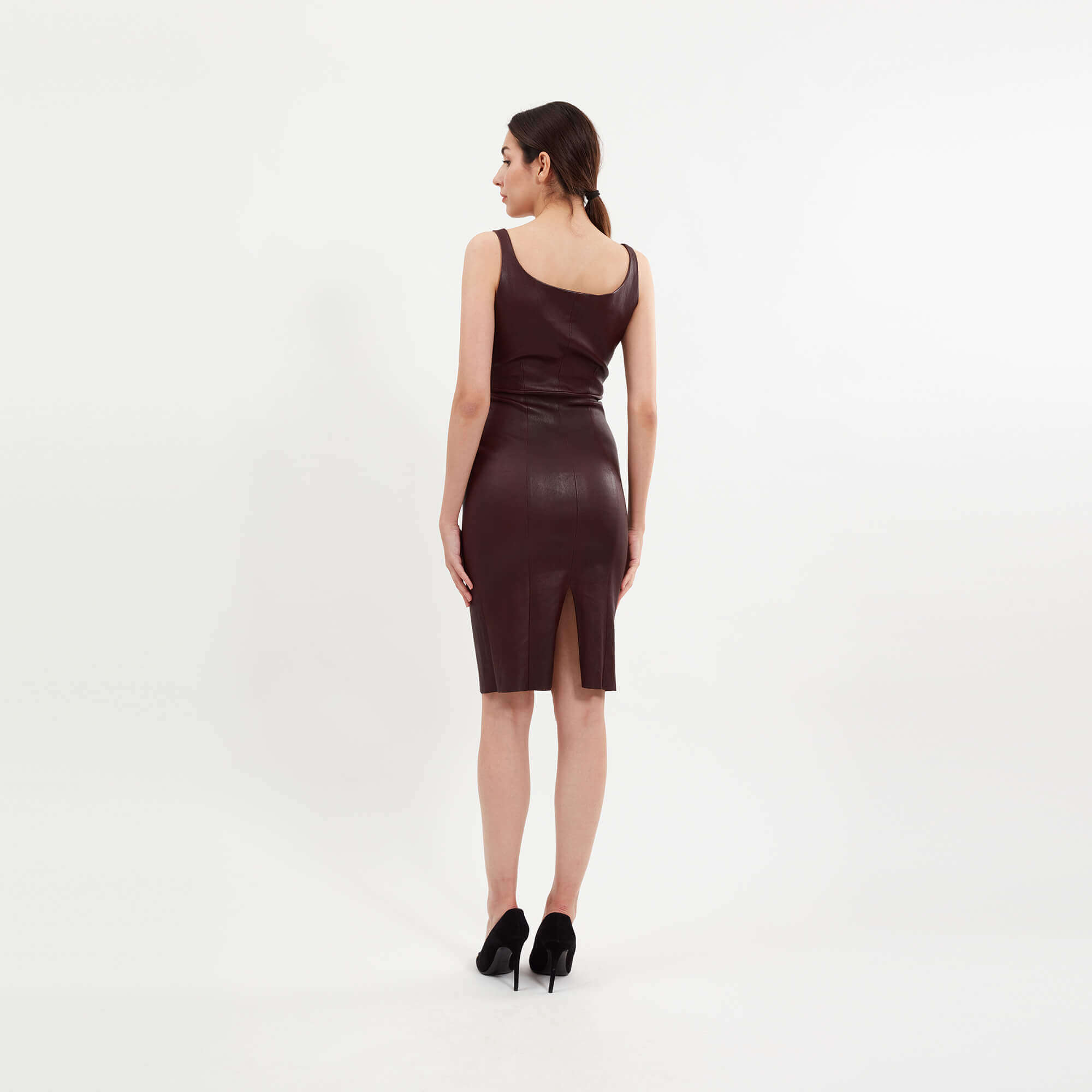 Stouls - Brown Lambskin Strap Dress